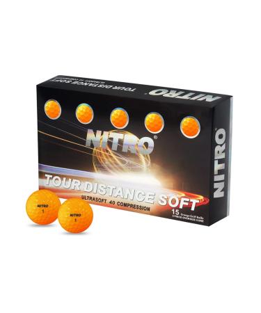 Nitro Tour Distance Soft Golf Balls 15-Ball Orange
