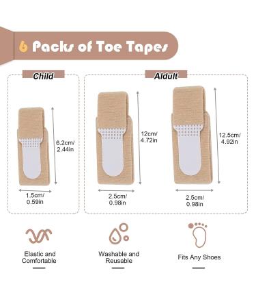 Xinjieda Toe Wraps - 6 Pieces Toe Tapes Splints Separator for Overlapping Toes - Beige (3 sizes) - Buy Online on GoSupps.com
