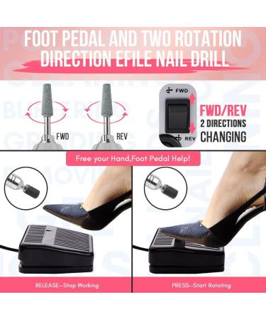 Makartt Electric Nail File Nail Drill for Acrylic Nails Gel 30000RPM Adjustable Speed Electric Manicure Pedicure Set for Gel Nail Polish Remover pink - Buy Online on GoSupps.com