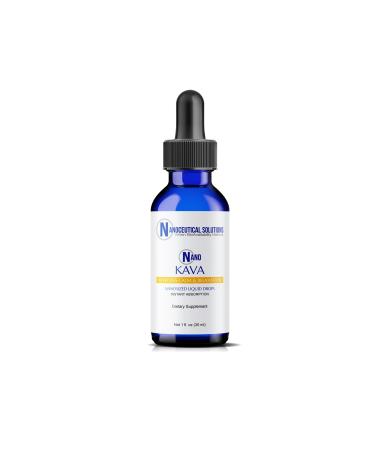 Nano KAVA Liquid Drops - Highly Bioavailable High Potency Formulation. Extracted from The Roots of The Kava Plant. Soothes Sore Muscles. Promotes Calmness and Relaxation. 30 Servings Per Bottle.