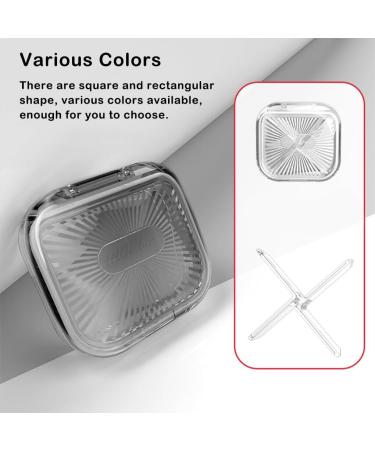 Allayu Portable Dental Case Retainer Braces Storage Box Seal Plastic Container with Partition Cotton Swab Holder for Home Transparent S S Transparent - Buy Online on GoSupps.com