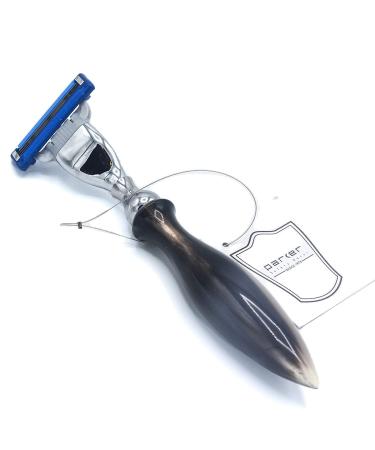 Parker razor plane 50 m real oxenhorn with three blades Gillette Mach 3-compatible razor handle 1 MAS 3-blade included in the scope of delivery.