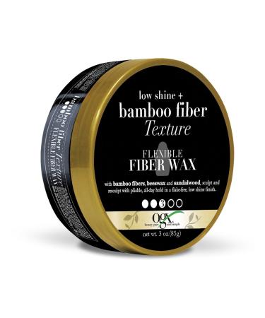 OGX Low Shine Bamboo Fiber Texture Flexible Fiber Wax, (64042) Sandalwood, 3 Ounce 3 Ounce (Pack of 1) Wax