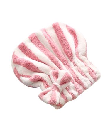 Minkissy Elastic Shower Hair Drying Caps Bathroom Supplies Hair Drying Turban Towel Hair Bonnet Head Band Hair Scarf Hair Cap Headband Water Absorption Hat Soft Pink Wiping Headscarf