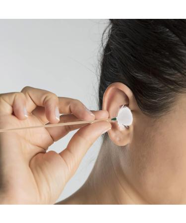 Bamboo Ear Cleaner Set - 12pcs Goose Feathered Wood Ear Picks for Gentle Ear Cleaning and Earwax Removal - Buy Online on GoSupps.com