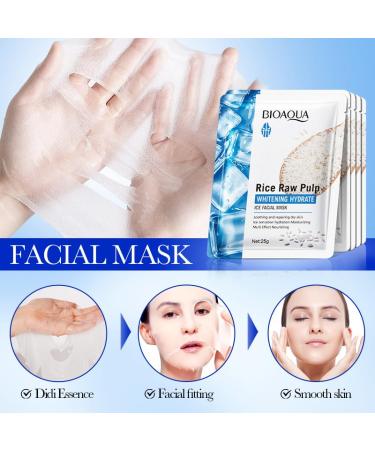 Plant-Based Rice Mask - Gently Exfoliating & Moisturizing Sheet Masks for Glowing Skin | 30-Piece Skin Care Set - Buy Online on GoSupps.com