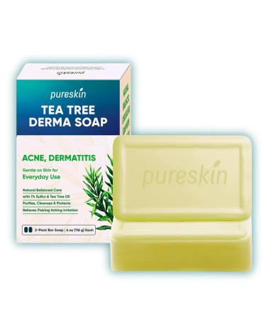 pureskin Calming Cream + Tea Tree Sulfur Soap 2-Pack Bundle 2-Piece Set for Oily Flaky or Blemish-Prone Skin - Buy Online on GoSupps.com