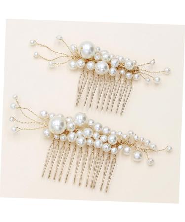 FRCOLOR Set of 3 Pearls Hair Comb Wedding Comb Made of Crystal Elegant Hair Comb Pearl Hair Comb Pearl Wedding Comb Headpiece Made of Pearls Hair Comb for Women Accessories Handmade Bride - Buy Online on GoSupps.com
