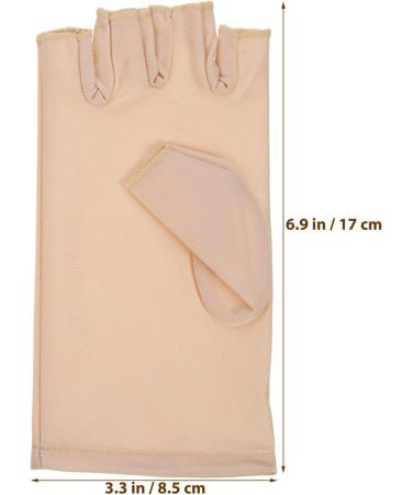 1 Pair nail gloves nail lamp UV fingerless gloves for manicures nail art protective gloves nail light LED gloves manicure gloves UV protection protector touch screen Miss spandex Beige - Buy Online on GoSupps.com