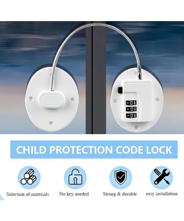 Skyzone Code Lock for Refrigerators & Windows - Child Safety Lock UPVC Window Lock No Drilling Key Cable Lock for Drawers - Buy Online on GoSupps.com