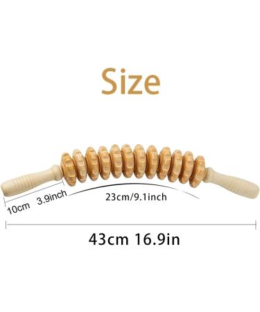 Premium Wood Massage Roller - Perfect Back Neck & Body Massager with Handle for Ultimate Relaxation | Ships Internationally - Buy Online on GoSupps.com