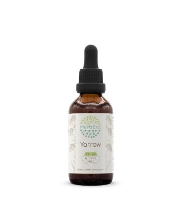 HerbEra Yarrow B60 Alcohol-Free Herbal Extract Tincture Concentrated Liquid Drops Natural Yarrow (Achillea millefolium) (2 fl oz) 2 Fl Oz (Pack of 1)
