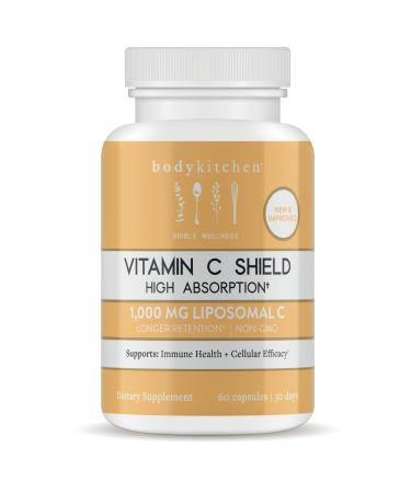 Body Kitchen Liposomal Vitamin C Shield, 1000mg PureWay-C, High Absorption, Non-GMO, Supports Immune Health and Cellular Efficacy, Veggie Caps, 60 Count