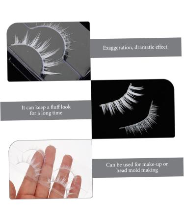 WOFASHPURET 2 Pairs White False Eyelashes Eye Makeup Tools White Faux Eyelashes Luxurious Eyelash White Eyelashes Wispy Fluffy Eyelashes Natural Eyelashes Extend Chemical Fiber Artificial 5d - Buy Online on GoSupps.com