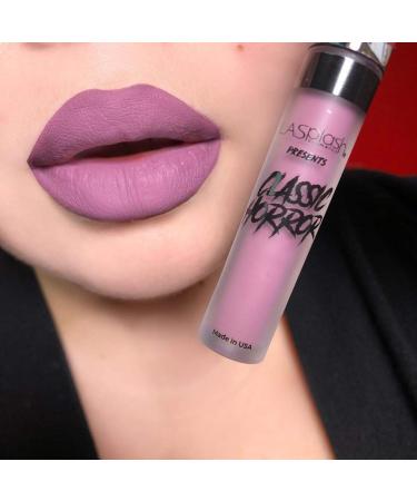 LA Splash Cosmetics Waterproof All Day Wear Liquid Matte Purple Lipstick Classic Hollywood Horror Collection 2017 LIMITED EDITION (Mina)