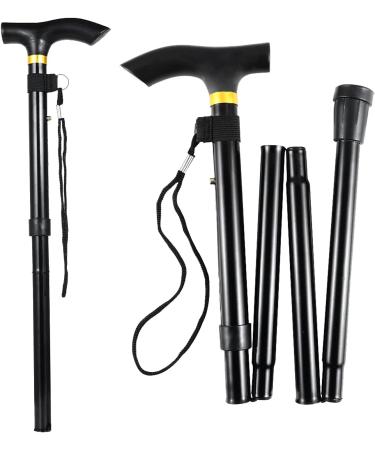 Bridgerton UK Folding Walking Stick - Lightweight & Height Adjustable for Women and Men - Heavy Duty Black Walking Stick with Rubber Tip - 32-36 Inches - Buy Online on GoSupps.com