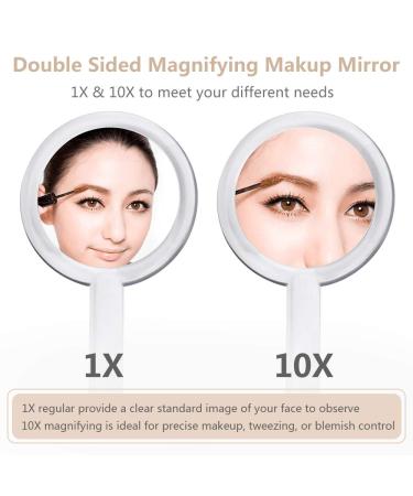 Gotofine 1X & 10X Magnifying Double Side Hand Makeup Mirror with Stand - Handheld Vanity Mirror - Buy Online on GoSupps.com