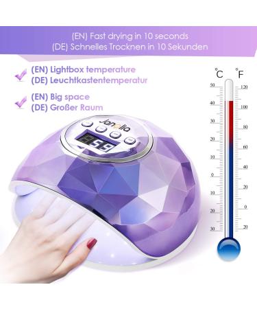 Janolia 86W UV LED Nail Dryer Lamp Professional Gel Nail Lamp with Sensor & LCD Display for Fingernails & Toenails 4 Timer Settings Perfect for All Gel Types - Buy Online on GoSupps.com