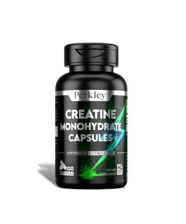 Perkley Creatine Monohydrate | Capsule Supplement | Strength Muscle Growth & Performance | 50 Servings 100 Capsules