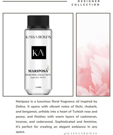 Kassa Aromas Home Luxury Scents- Hotel Collection Scents-Mariposa Essential Oil - 115 ml - Buy Online on GoSupps.com