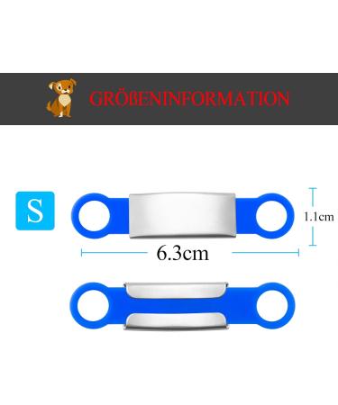 Personalized Silicone Dog ID Tags - 2 Pack Engraved Pet ID Tags for Dogs & Cats - Blue S - Buy Online on GoSupps.com