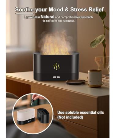 Colorful Flame Diffuser - Noiseless 7-Color Essential Oil Humidifier 180ml Upgraded Fire Design Auto Shut-Off for Home & Room - Buy Online on GoSupps.com