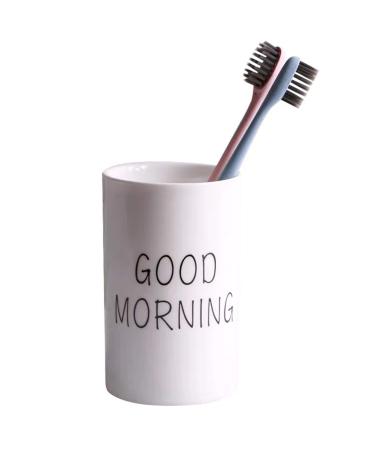 Corikee Ceramics Toothbrush Cup for Bathroom - Holder for Toothbrush/Toothpaste/Makeup Brush/Eyebrow (Morning)