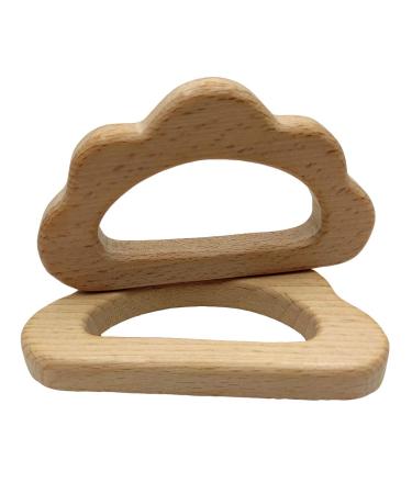 Natural Wood Cloud Shape Teether Toys - DIY Teething Necklace - Cute Animal Pendant Nursing Soothing Accessories (Set of 5) - Buy Online on GoSupps.com