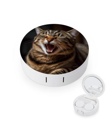 Contact Lens Case Yawning Cat Portable Travel Contact Lens Box Contact Lens Storage Box