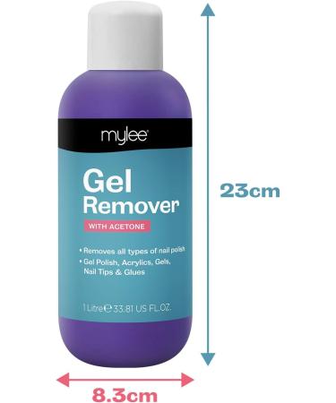 Mylee Gel Polish Remover Acetone 1000ml Salon Professional UV LED Soak Off Nail Polish Cleaner for Manicures and Pedicures - Buy Online on GoSupps.com