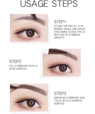 Eyebrow Pencil with 4 Fork Tip Eyebrow Contouring Pen Brow Pencils for Women Makeup Eyebrow Pen Pencil (Black) - Buy Online on GoSupps.com