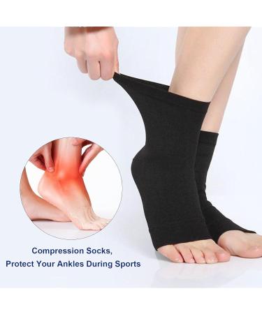 Kitnelw Compression Socks for Women & Men - 4 Pairs Black Compression Stockings for Sports & Travel | L/XL - Buy Online on GoSupps.com