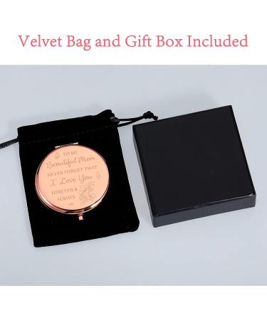 Rose Gold Engraved Compact Mirror - Perfect Mother's Day Gift for Mom - Buy Online on GoSupps.com