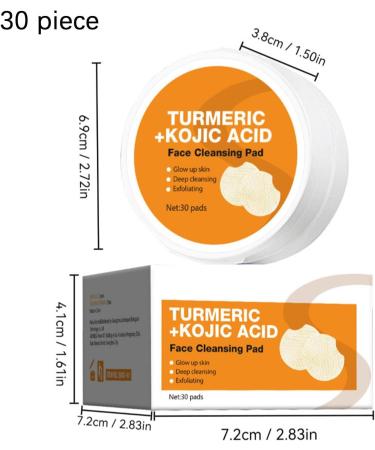 Turmeric Cleansing Pads 30 Pieces Turmeric Kojic Face Pads Turmeric Face Pads to Clear Clogged Pores Dark Spots and Dull Skin - Buy Online on GoSupps.com