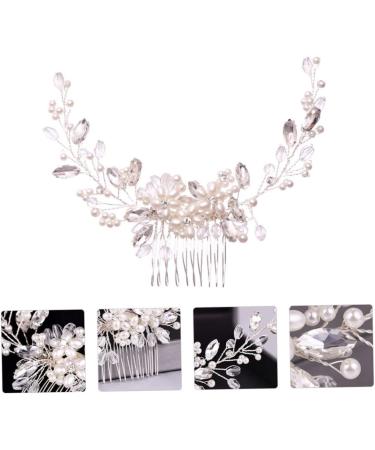 DOITOOL Pearl Comb Hairpin Comb Pearl Hair Pin Bridal Side Hair Comb Decorative Hair Combs Crystal Headpiece Rhinestone Bobby Pins Bride Hair Comb White Wedding Hair Accessories - Buy Online on GoSupps.com