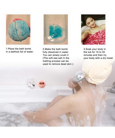 Natural Essential Oil Bath Bombs With Dried Flowers for Relaxation & Skin Moisturization - Perfect Gift for Girlfriend, Women, Mother (Pink Rose) - Buy Online on GoSupps.com