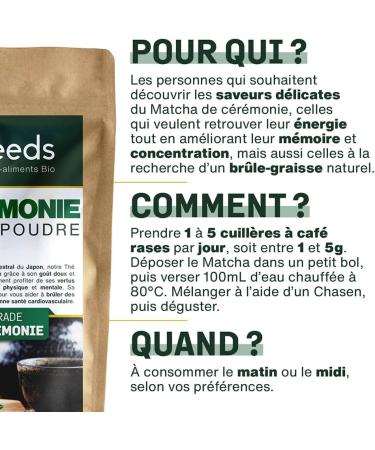  Amoseeds Japanese Organic Matcha Tea 100G | Premium Ceremonial Quality | Shizuoka Region - Japan | Bitterness Free - Buy Online on GoSupps.com