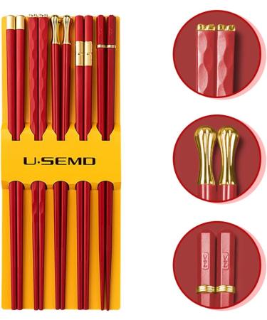 10 Pairs Chopstick for Plastic Reusable Eating Wooden Valentines Chop Red Chopsticks Frying Kitchen Wood Hair Day Tablewares Party Cooking Sticks Wedding Japanese Korean Tableware Kitchenware Rojo - Buy Online on GoSupps.com
