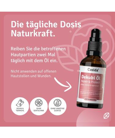  Casida Casida Dekubi Repair & Protect Oil - beneficial care for stressed skin - for the treatment of pressure sores and pressure ulcers - composed of 100% pure natural oils - 50 ml - Buy Online on GoSupps.com