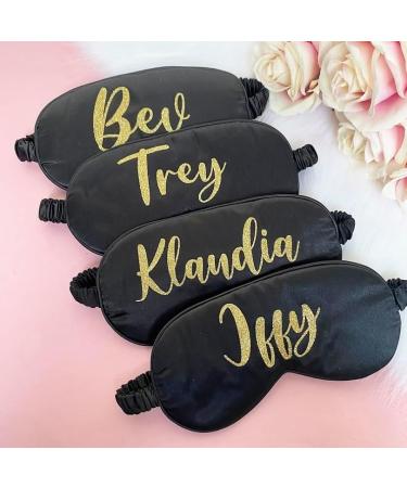 Personalised Sleep Silk Satin Eye Mask Custom Any Name Rest Sleeping Relaxing Mask Gift for Her Mothers Day Birthday Bridesmaid Hen Bridal Christmas Gift Party Favours Present HUNYLONDON (Black) - Buy Online on GoSupps.com