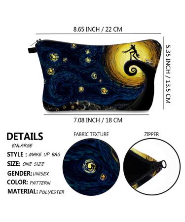 Waterproof Nightmare Before Christmas Cosmetics Bag - Small Travel Pouch for Toiletries and Makeup - Buy Online on GoSupps.com