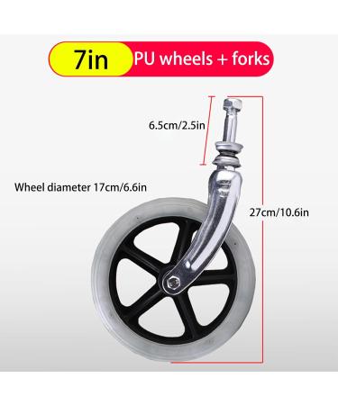Wheel Replacement Parts for Wheelchairs Non-Inflatable Universal Wheels with Bearings Wheels for Walker 7in 2Pcs Gray Grey - Buy Online on GoSupps.com