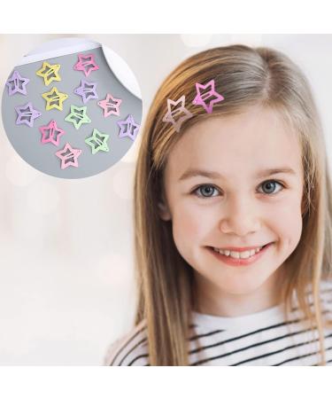 12Pcs Star Clips for Hair - Non-slip Metal Snap Barrettes in 6 Colors | Cute Star Shape Cartoon Hair Barrettes for Toddlers, Baby Girls, Kids, and Women - Hair Accessories - Buy Online on GoSupps.com