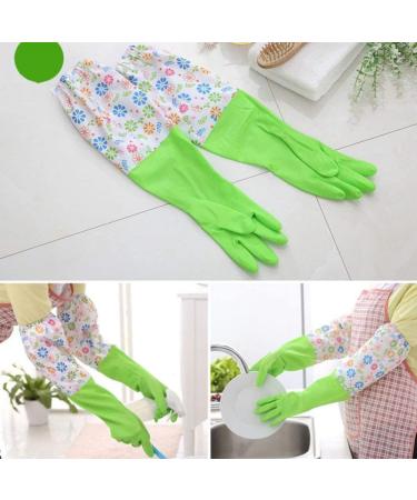 ShuWen Kitchen Housework Gloves Women Cleaning Gloves Waterproof Non-Slip Durable Extended Rubber Gloves for Dishwashing Laundry Home Cleaning and Garden Debris - Buy Online on GoSupps.com