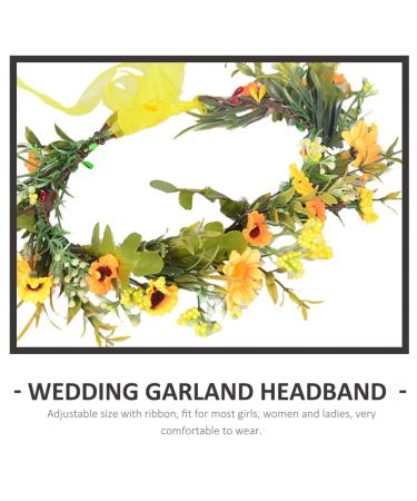 Minkissy Green Leaf Flower Crown | Sunflower Headband & Boho Hair Wreath for Weddings Festivals & Beach Parties - Fashion Hair Jewelry - Buy Online on GoSupps.com