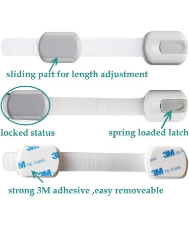 Baby Proof Child Safety Locks Toddlers Security Child Proof Locks with Adjustable Strap for Cabinets Drawers Appliances Toilet Seat No Drilling Required(8Pack Cabinet Lock) - Buy Online on GoSupps.com