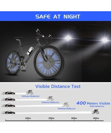 Flintronic Waterproof Bike Spoke Reflectors - 360 Warning Reflective Material Easy Assembly 96 Pieces Compatible with All Spoke Wheels - #3 Blue - Buy Online on GoSupps.com