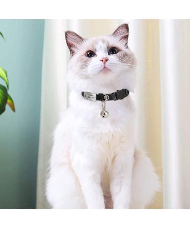 Personalized Breakaway Cat Collar with Engraved Name Tag - Adjustable Kitten Safety Collar with Bell - 7 Colors - Customizable up to 3 Lines of Text - Buy Online on GoSupps.com