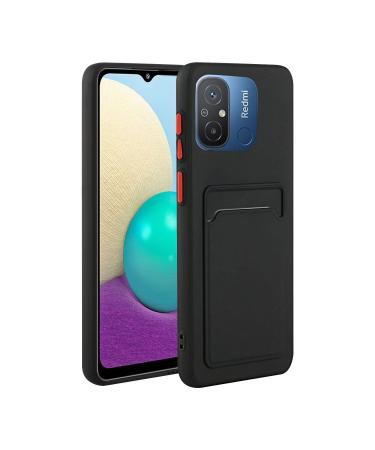Tivenfezk Nadoli Silicone Case for Xiaomi Redmi 12c Ultra thin shockproof scratch -resistant Wallet soft TPU protective cover mobile phone case with credit card holder xiaomi redmi 12c black