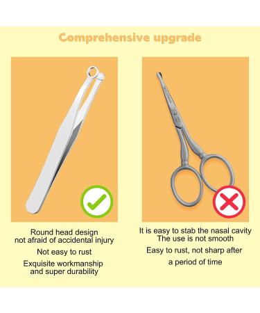 Stainless Steel Nose Hair Trimmer & Tweezers Set | Precision Hair Removal Tool for Men & Women | Eyebrow Clippers included | 1 Pack Silver - Buy Online on GoSupps.com